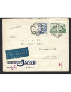 Carta aérea España doble censura España - 1931 a 1950.