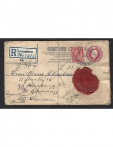 Sobre entero postal certificado Gran Bretaña Gran Bretaña - 1931 a 1950.
