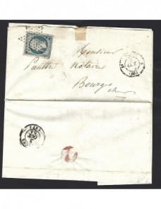 Carta Francia Napoleón III París Francia - Siglo XIX.