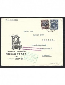 Carta comercial aérea Colombia Otros Mundial - 1931 a 1950.