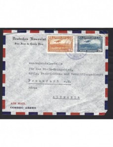 Carta correo aéreo Costa Rica Otros Mundial - 1900 a 1930.