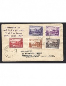 Sobre primer día F.D.C. Islas Norfolk Otros Mundial - 1931 a 1950.