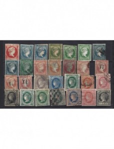 Lote de sellos Antillas y Cuba Española Isabel II Colonias y posesiones - Siglo XIX.