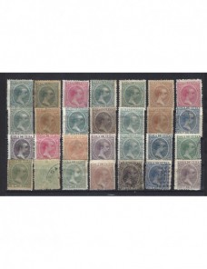 Lote de sellos Cuba Española Alfonso XIII tipo Pelón Colonias y posesiones - Siglo XIX.