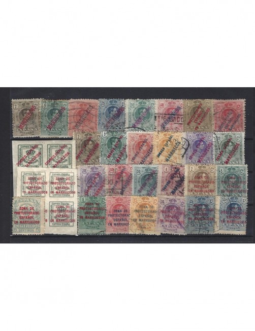 Lote de sellos Marruecos Español y Tánger Alfonso XIII Colonias y posesiones - 1900 a 1930. Lote de sellos Marruecos Español y Tánger Alfonso XIII Colonias y posesiones - 1900 a 1930.