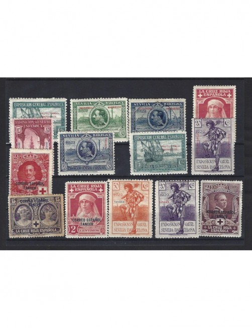 Lote de sellos Marruecos Español y Tánger Alfonso XIII Colonias y posesiones - 1900 a 1930.