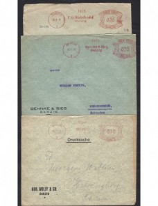 Lote de cartas comerciales Danzig franqueo mecánico Alemania - 1931 a 1950.