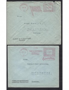 Lote de cartas comerciales Alemania franqueo mecánico Alemania - 1931 a 1950.