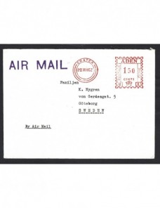 Carta aérea de Adén franqueo mecánico Otros Mundial - Desde 1950.