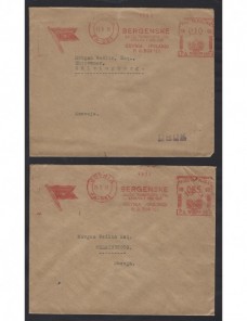 Dos cartas comerciales Polonia franqueo mecánico Otros Europa - Desde 1950.
