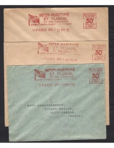 Lote de cartas comerciales Francia franqueos mecánicos Francia - 1931 a 1950.