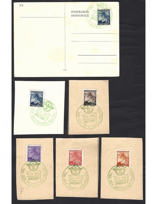 Lote de matasellos ocupación Bohemia Moravia II Guerra Mundial Potencias del eje - II Guerra Mundial. Lote de matasellos ocupación Bohemia Moravia II Guerra Mundial Potencias del eje - II Guerra Mundial.