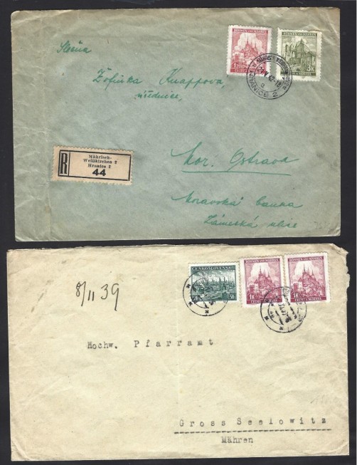 Dos cartas Bohemia Moravia ocupación Alemania Colonias y posesiones - 1931 a 1950.