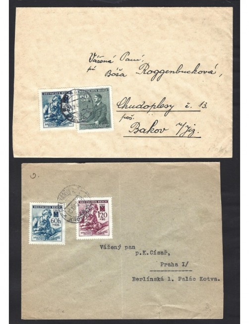 Dos cartas Bohemia Moravia ocupación Alemania Colonias y posesiones - 1931 a 1950. Dos cartas Bohemia Moravia ocupación Alemania Colonias y posesiones - 1931 a 1950.
