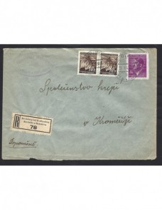 Carta certificada de Bohemia Moravia ocupación Alemania Colonias y posesiones - 1931 a 1950.