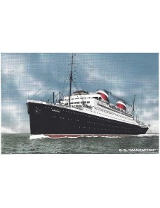Tarjeta postal ilustrada Estados Unidos correo marítimo EEUU - 1931 a 1950.