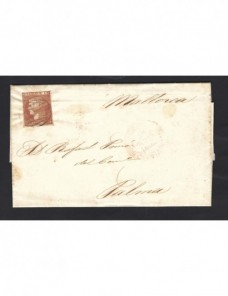 Carta España Isabel II circulada con sello falso España - Siglo XIX.