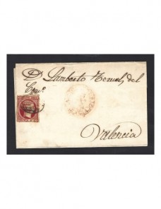 Carta España Isabel II Valencia España - Siglo XIX.