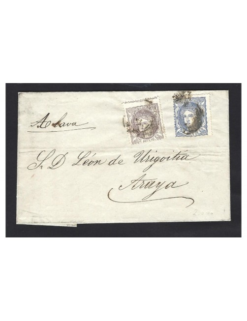 Carta España Gobierno Provisional franqueo doble España - Siglo XIX.
