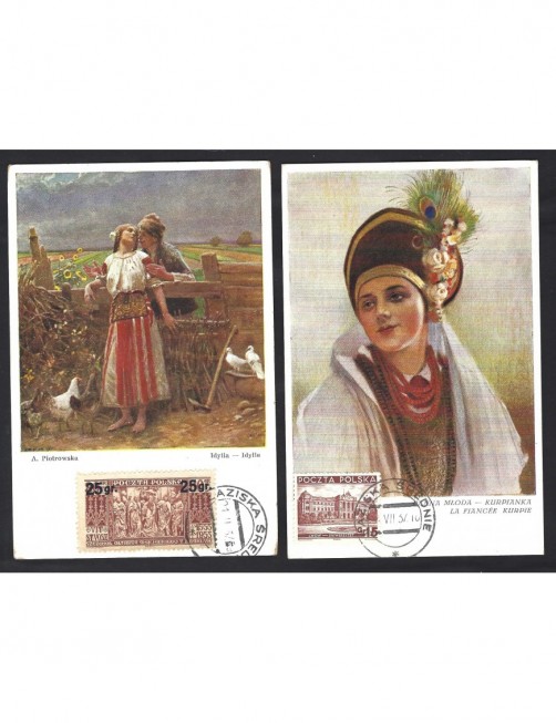 Lote de tarjetas postales ilustradas Polonia Otros Europa - 1931 a 1950.