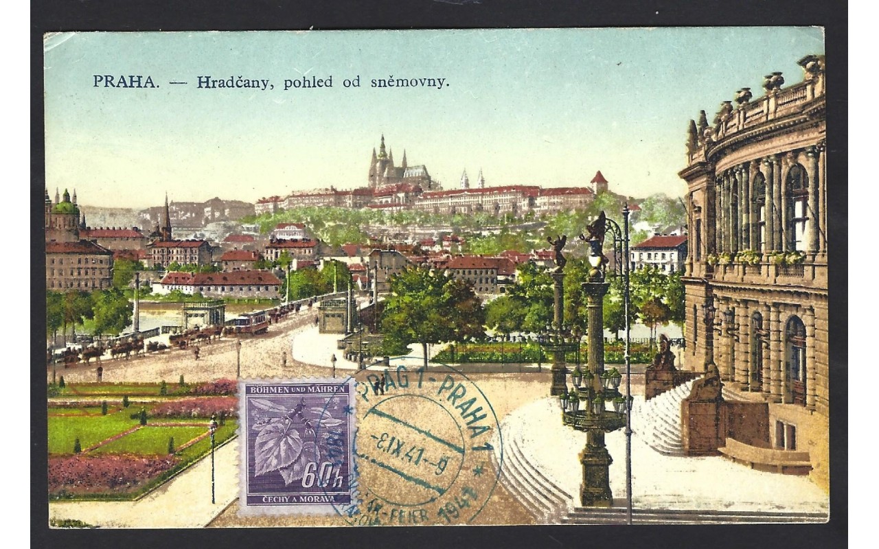 Tarjeta postal ilustrada Bohemia Moravia Colonias y posesiones - 1931 a 1950.