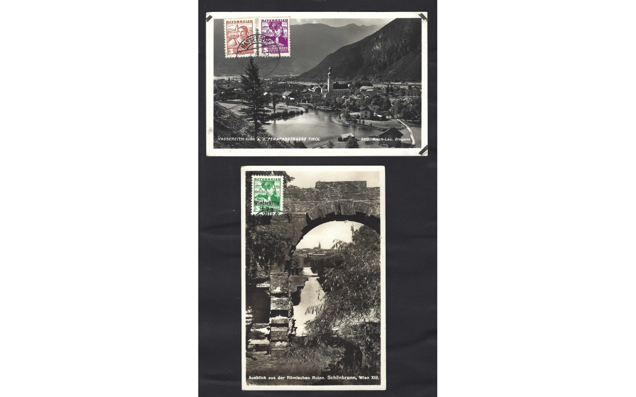 Lote de dos tarjetas postales ilustradas Austria Otros Europa - 1931 a 1950.
