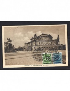 Tarjeta postal Alemania ilustrada franqueo inflación Alemania - 1900 a 1930.