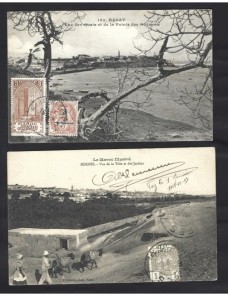 Lote de tarjetas postales ilustradas Marruecos Francés Colonias y posesiones - 1900 a 1930.