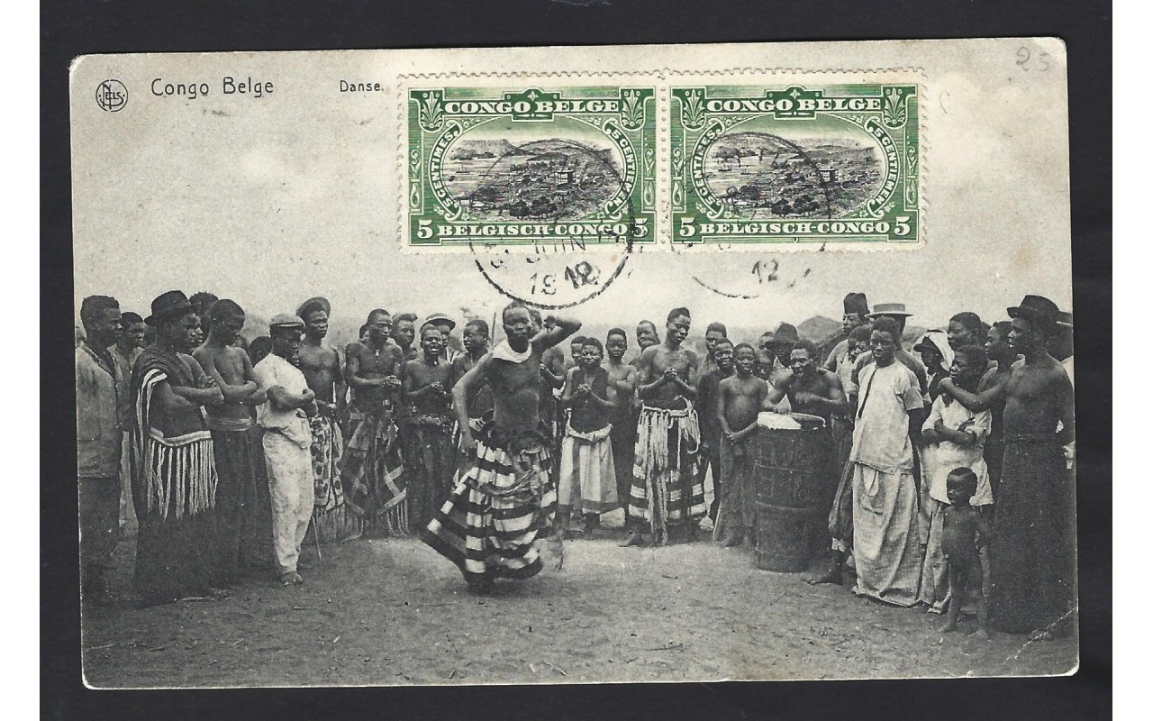 Tarjeta postal ilustrada Congo Belga Colonias y posesiones - 1900 a 1930.