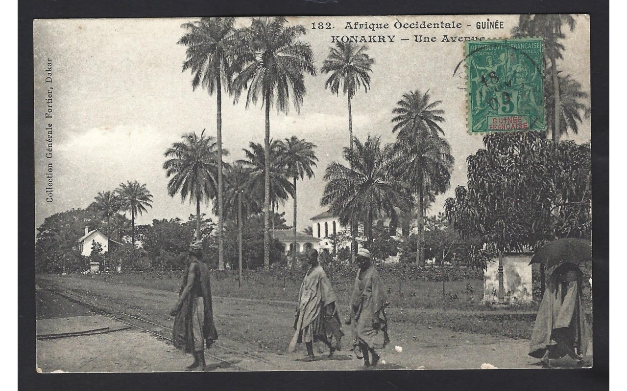Tarjeta postal ilustrada Guinea Francesa Colonias y posesiones - 1900 a 1930.