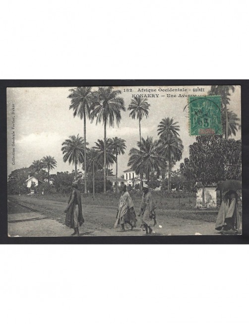 Tarjeta postal ilustrada Guinea Francesa Colonias y posesiones - 1900 a 1930.