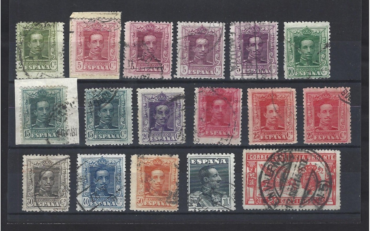 Lote de sellos España Alfonso XIII Vaquer España - 1900 a 1930.