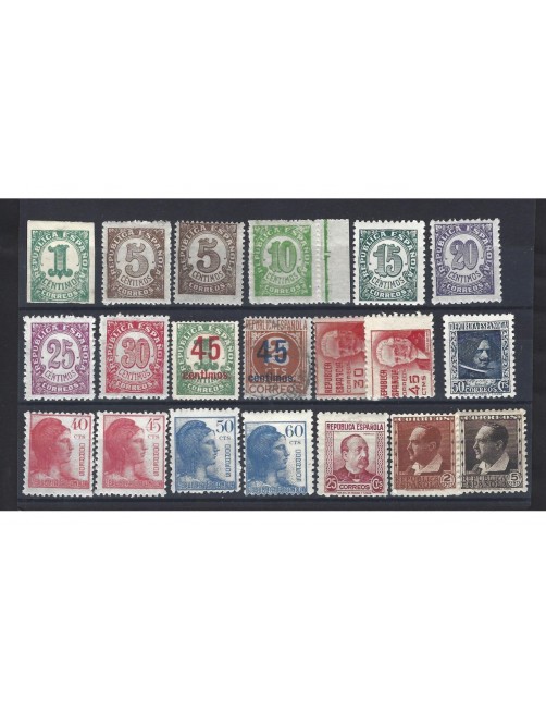 Lote de sellos España II República series básicas España - 1931 a 1950.