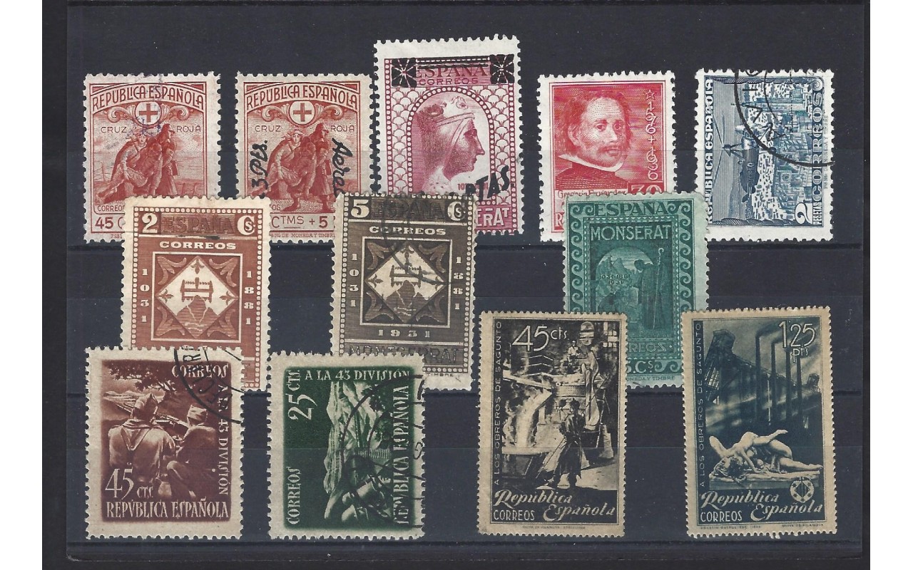 Lote de sellos España II República varias series España - 1931 a 1950.