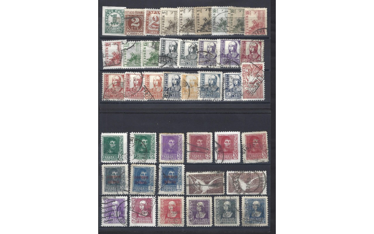 Lote de sellos España Estado Español series básicas España - 1931 a 1950.