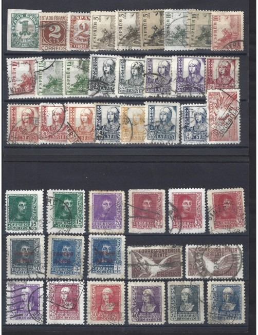 Lote de sellos España Estado Español series básicas España - 1931 a 1950.