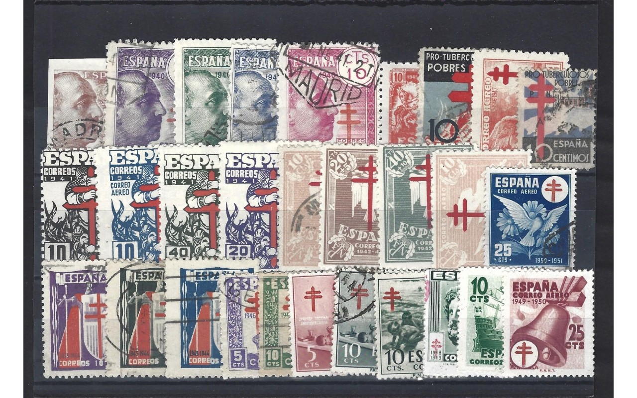Lote de sellos España Estado Español pro tuberculosos España - 1931 a 1950.