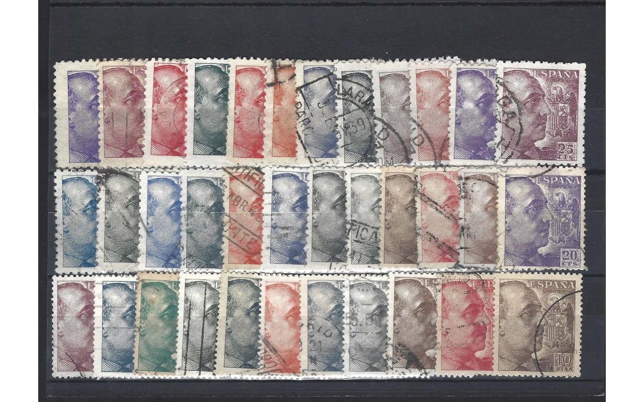 Lote de sellos España Estado Español Franco de perfil España - 1931 a 1950.