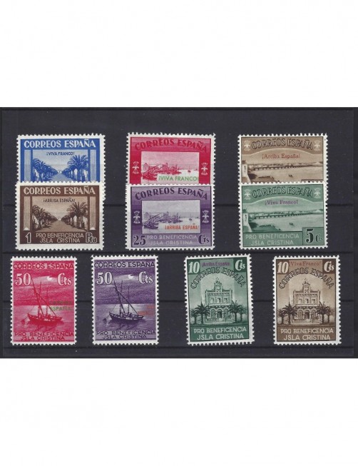 Lote de viñetas benéficas locales Guerra Civil Española Isla Cristina Zona Nacional - Guerra Civil Española. Lote de viñetas benéficas locales Guerra Civil Española Isla Cristina Zona Nacional - Guerra Civil Española.