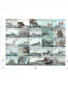Lote temático. Dos minipliegos de sellos de barcos Islas Marshall Sellos.