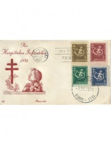 Lote temático. Tema infancia. Sobre primer día FDC Cuba 1951 Hospitales Infantiles Otros Mundial - Desde 1950.