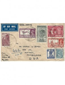 Carta certificada y aérea India Otros Mundial - 1931 a 1950.