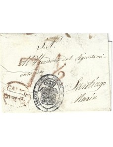 Sobrescrito de correo oficial España s. XIX La Coruña España - Siglo XIX.