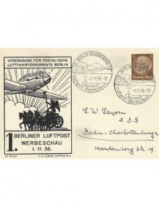 Lote temático. Tema aviación. Tarjeta entero postal Alemania DT Reich Lotes Temáticos. Entero postales.