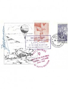 Tarjeta postal de Suecia vuelo en globo Polo Norte Otros Europa - Desde 1950.