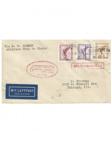 Carta aérea de Alemania correo catapultado  Alemania - 1900 a 1930.