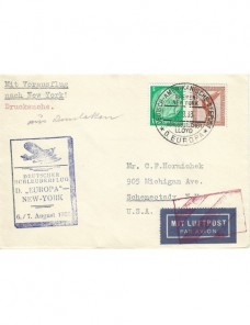 Carta aérea de Alemania correo catapultado  Alemania - 1931 a 1950.