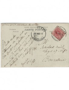 Tarjeta postal ilustrada España Alfonso XIII Barcelona España - 1900 a 1930.