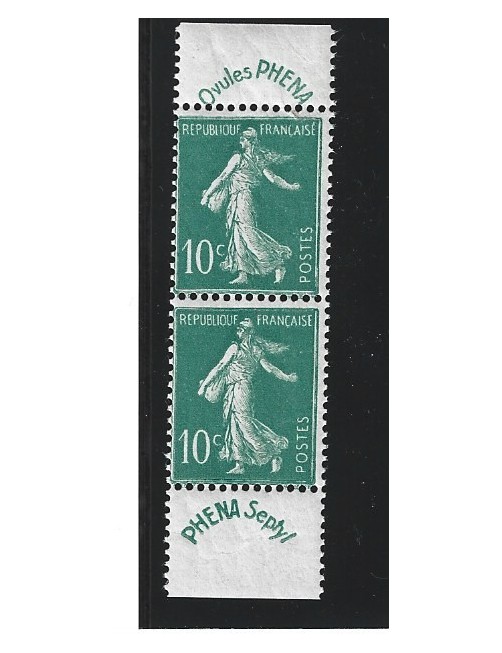 Pareja de sellos Francia bandeleta publictaria Francia - 1900 a 1930.