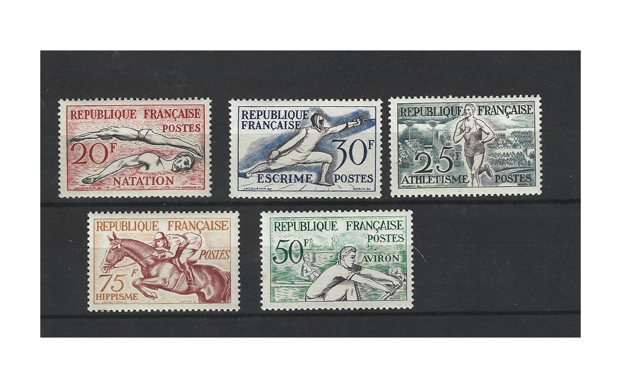 Lote temático. Tema Juegos Olímpicos. Serie de sellos Francia Helsinky 1952. Lotes temáticos - Sellos.
